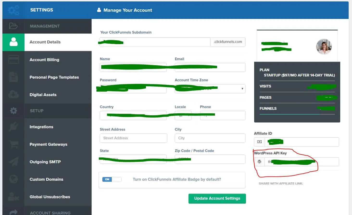 how to connect clickfunnels and wordpress_accountdetails