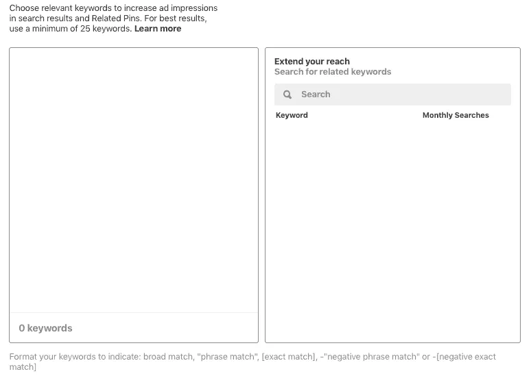 keyword promoted pins
