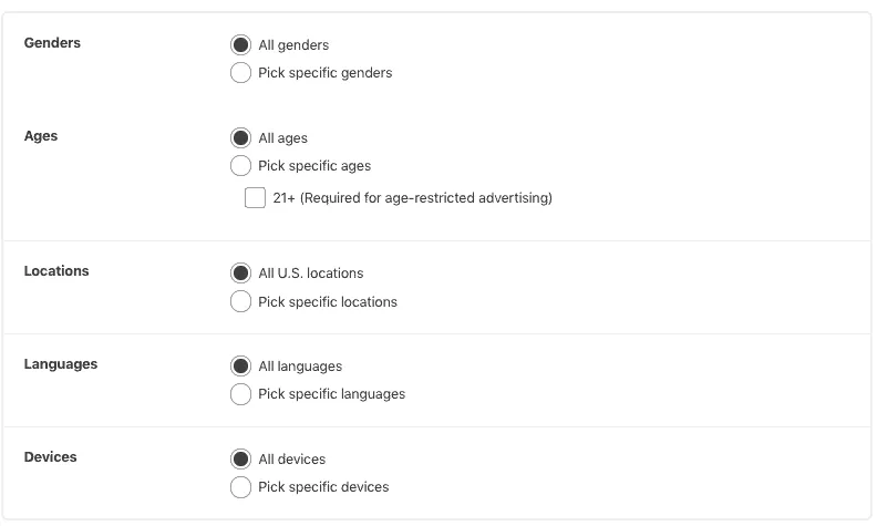 promoted pins settings